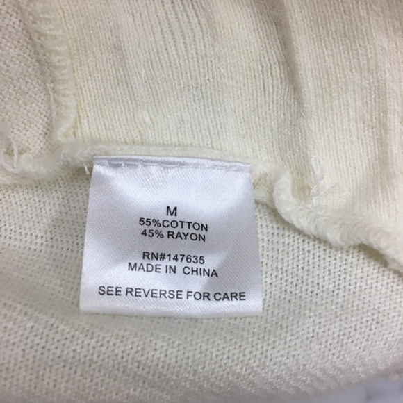 ☮️Romeo & Juliet Ivory Ruffle Drape Sweater QT05 - Picture 4 of 7